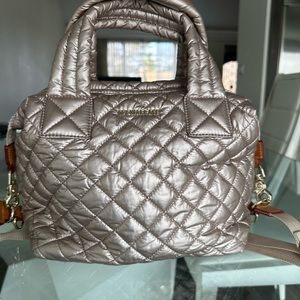 MZ Wallace Small Sutton In Rose Gold Metallic Tote Bag